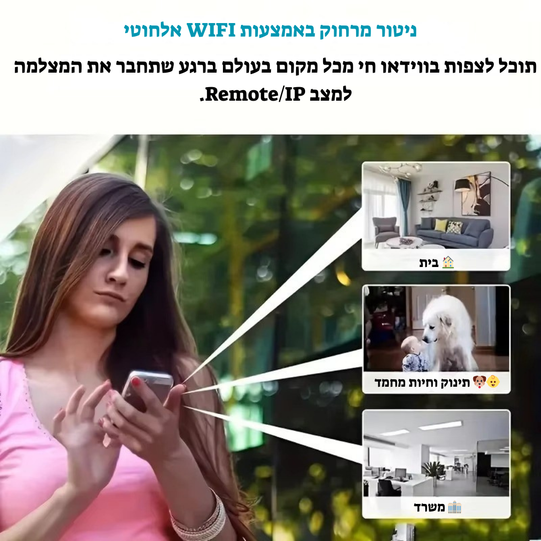 ✨ מצלמת WiFi מיני HD 1080P – השקט הנפשי שלך בידיים שלך