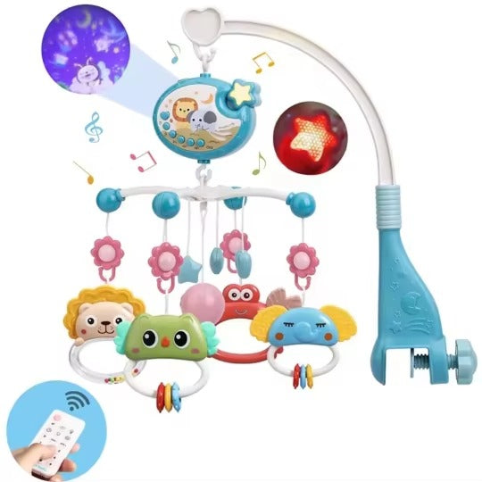 🌟 טלפון מוזיקלי מיטת תינוק – אור + מוזיקה + שלט