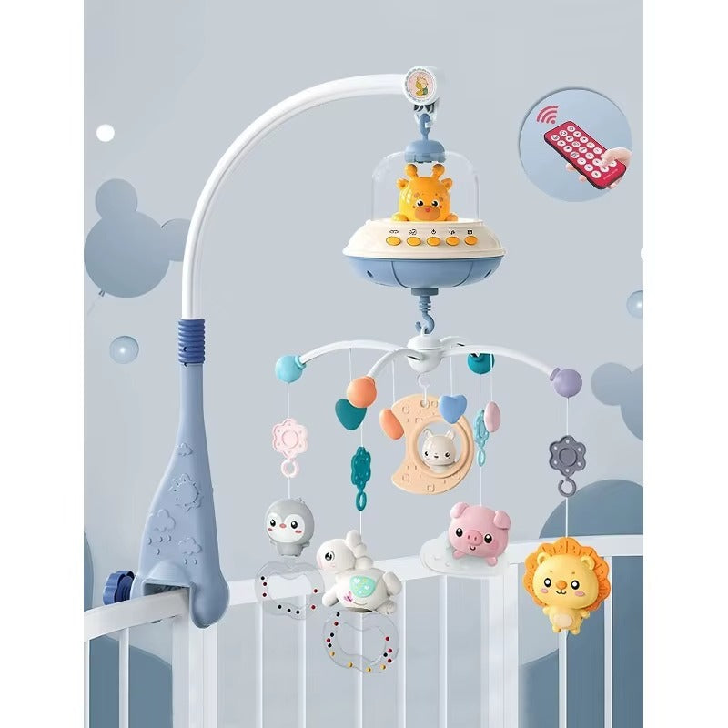 🌟 טלפון מוזיקלי מיטת תינוק – אור + מוזיקה + שלט