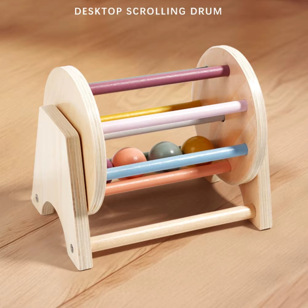 🥁 צעצוע עץ מונטסורי לתינוקות – תוף צבעוני חינוכי